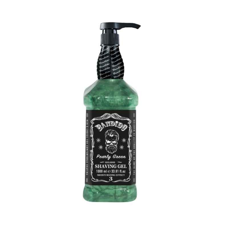 Gel rasage transparent pour homme vert nacré 1L  - BANDIDO -